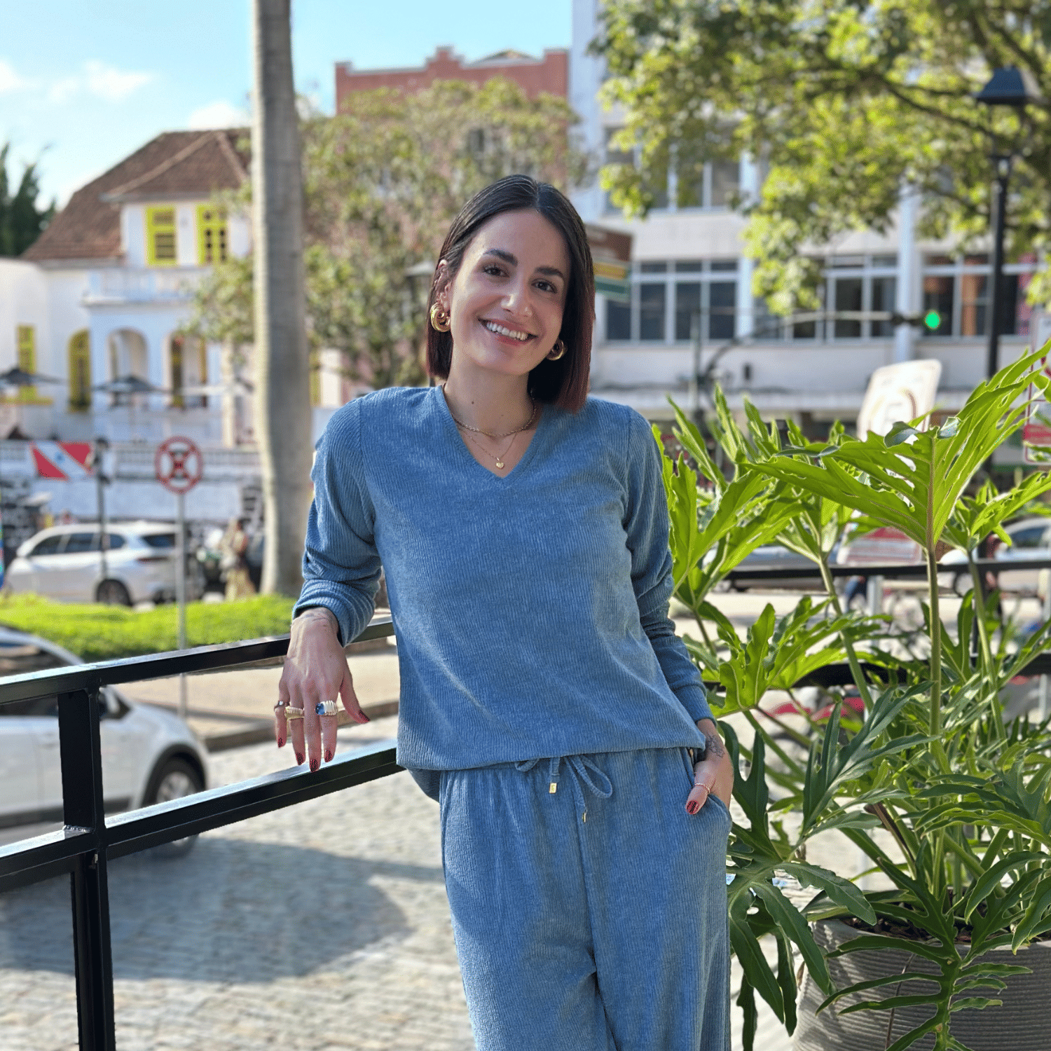 Cliente usando pijama Pzama